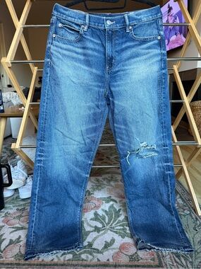 American Eagle Outfitters Distressed Blue Relaxed Jeans